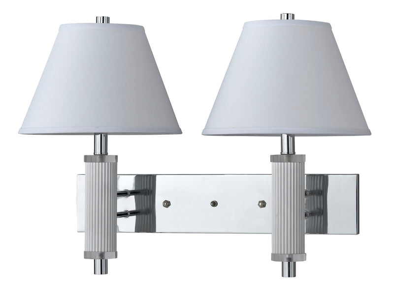 Hotel - 19" Height Metal Wall Lamp - Chrome