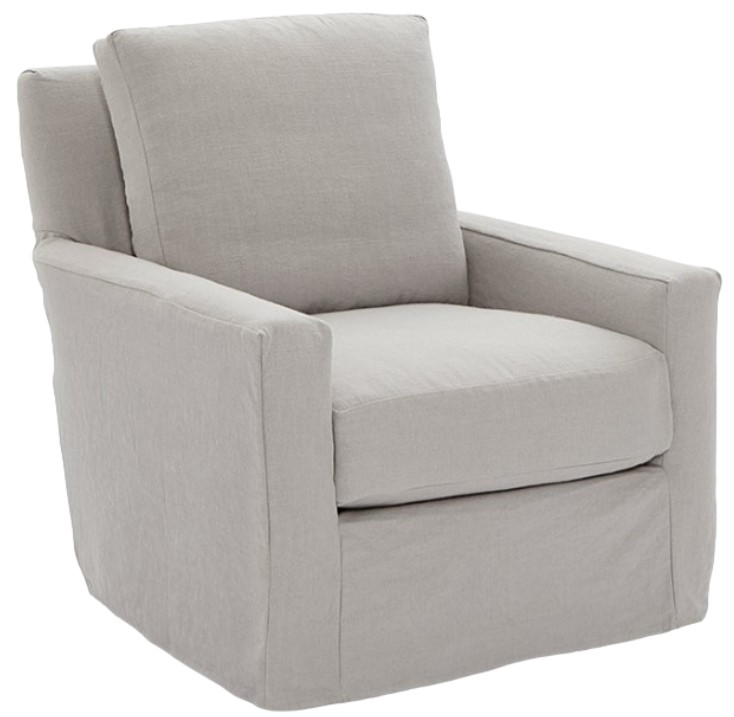 Nan Premium Reynolds Customizable Slipcovered Swivel Glider Chair by Four Seasons