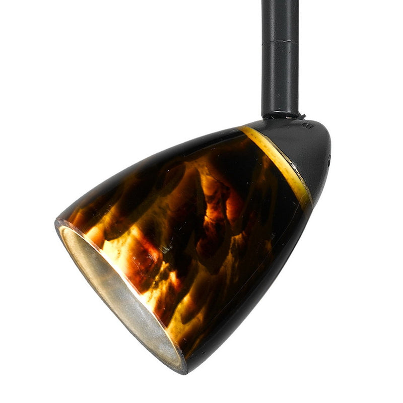 4.87" Height Serpentine Track Head With Shade - Brown & Dark Bronze