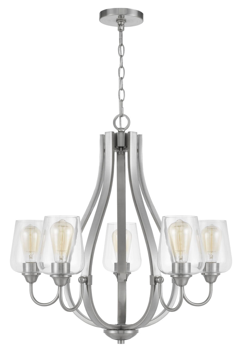 Newport - Chandelier - Brushed Steel