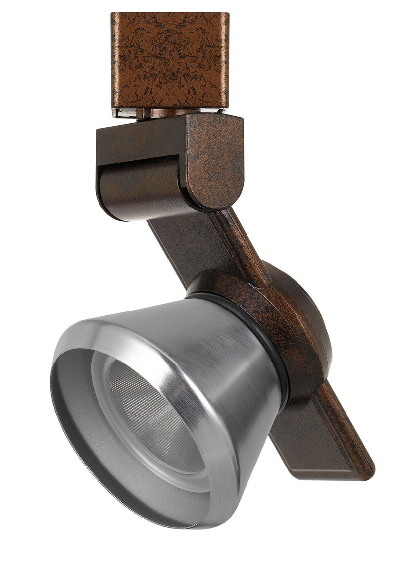 6" Height Metal Track Head - Rust & Brushed Steel