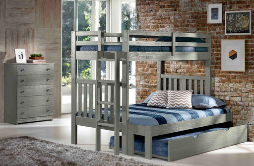Nan Cambridge Gray Solid Wood Twin Over Full Bunk Bed Ladder by Innovations