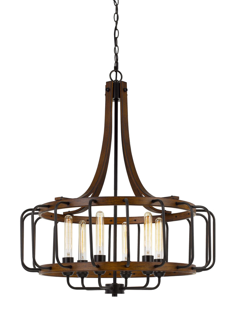 Kellia - 34" Height Metal Fixture - Iron and Dark Oak