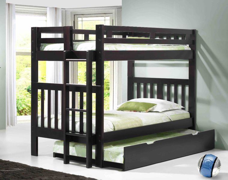 Nan Naples Solid Pine Twin Over Twin Bunk Bed With Stairs by Innovations