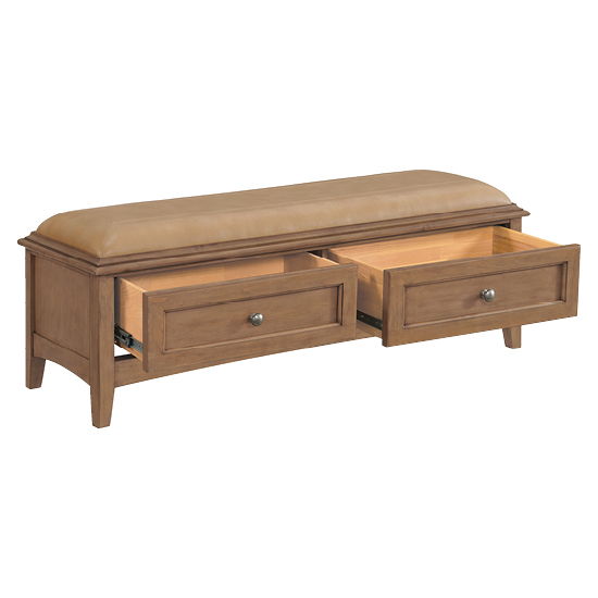 McKenzie - 2-Drawer Bench - Pecan