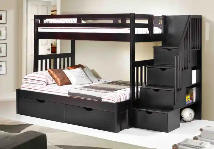 Naples Twin over Full Bunk Bed Espresso Finish