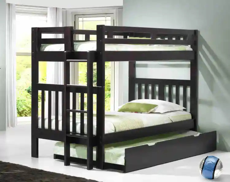 Naples Twin over Twin Bunk Bed Espresso Finish